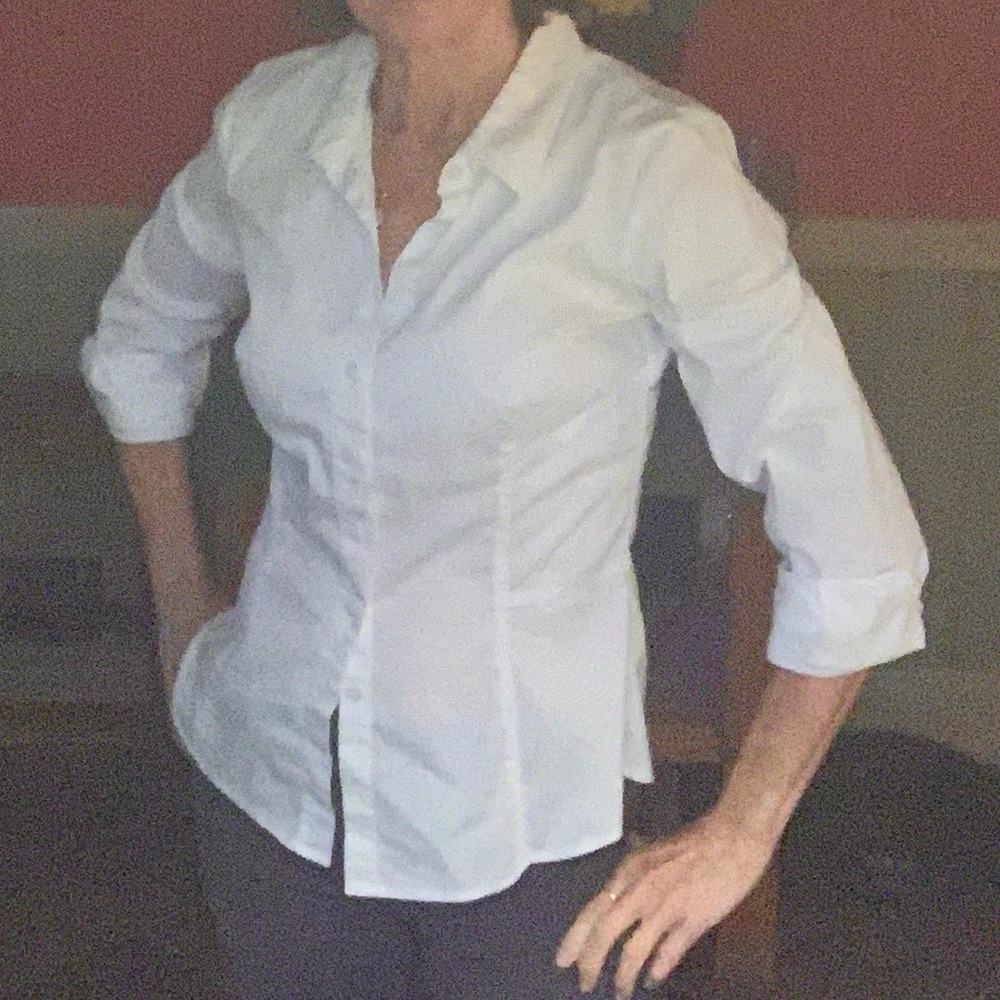 Women's White Button-Up Shirt